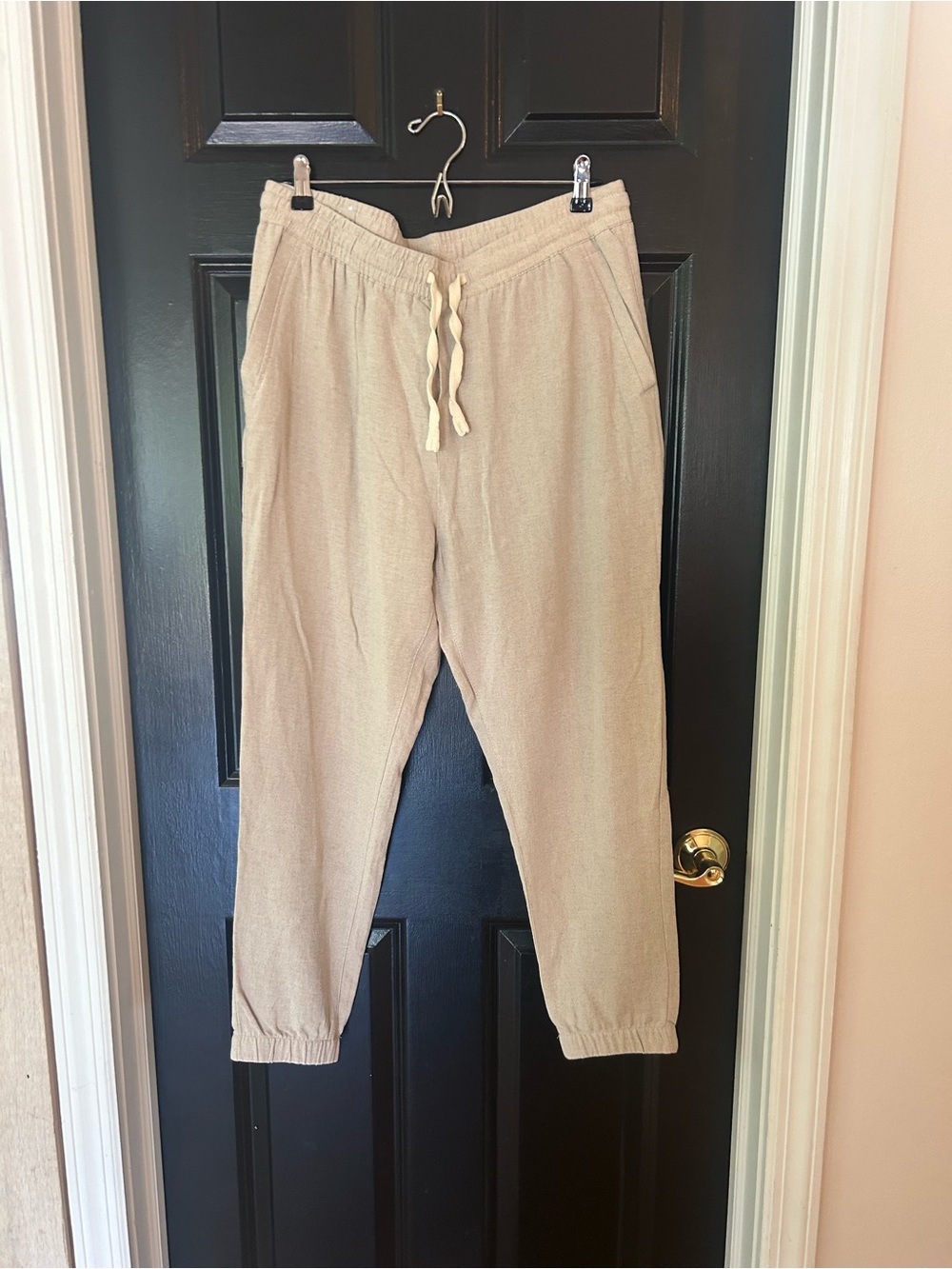 Zara Men's Beige Drawstring Jogger Pants